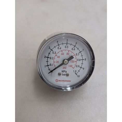 [GEBRAUCHT] B-Ware IMI NORGREN Manometer Druckluft 0 bis 10 bar Außengewinde R1/8 Ø50mm 1 St.