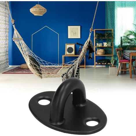 10 Crochets Plafond Acier Inoxydable Robustes pour Suspension Balançoires, Chaises, Hamacs Noirs