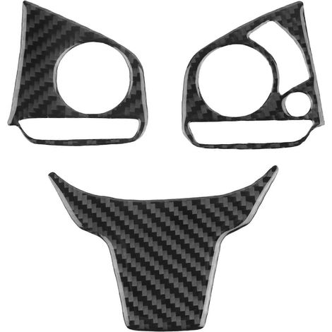 Ensemble de 3 pièces de garniture décorative en fibre de carbone pour boutons de volant de voiture Honda Civic 2016-AquaForge (1/5)