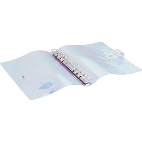 2pièces Classeur à Anneaux Transparent Étui de Classeur Plastique Fournitures de Bureau Métalliques pour Documents de Bureau (1/5)