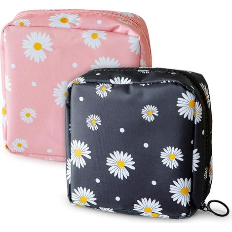 Sac de rangement pour serviettes hygiéniques de type marguerite 2 pièces