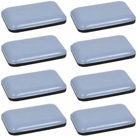 35 x 25 mm, 8x Patin glisseur téflon Teflon autocollant adhésif rectangulaire Protection Sol Parquet Pied Chaise Meuble (1/4)