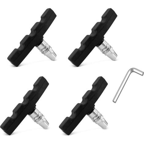 Set di 2 paia di pastiglie freno V-Brake per bicicletta - Pastiglie freno V-Brake da 70 mm per freni anteriori e posteriori - Pastiglie freno con chiave per mountain bike - Installazione facile (1/5)
