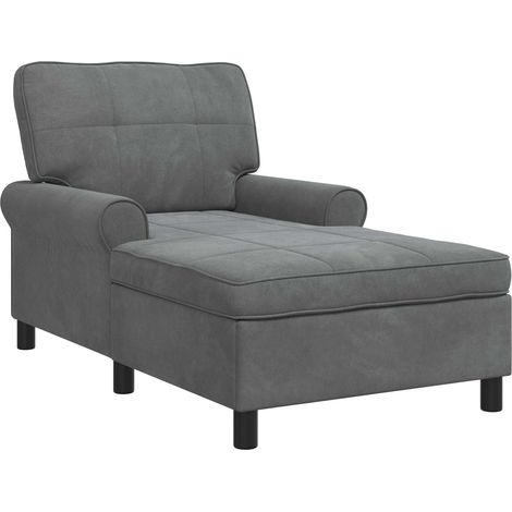 Sillón reclinable Gris oscuro 91 x 157 x 91 cm Terciopelo vidaXL