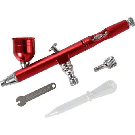 Kit d'aérographe, multi-usages Gravity SpraySet 7CC Capacité 0,3 mm Outils de kit de pulvérisation - rouge (1/5)