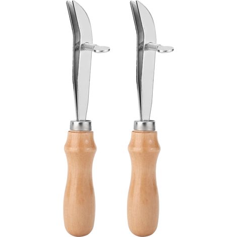 2 pièces Outil à marquer cuir en acier avec manche en pin réglable pour pliage et marquage DIY (1/5)