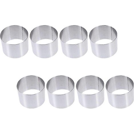 Moule à mousse en acier inoxydable, cercle à gâteau compatible avec la pâtisserie, ensemble de 8 pièces (1/5)