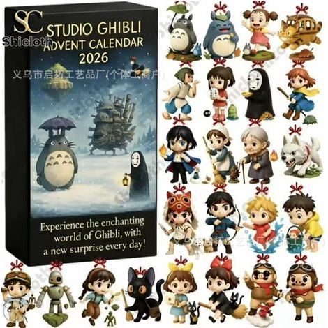 Havsglas Tomte Calendrier de l'Avent 2026 – Liten Tomte Julnedräkning Totoro