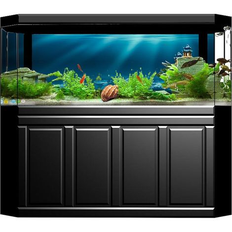 Aquarium 3D Background Autocollant Tank Tank Tank Décoration Peinture PVC S