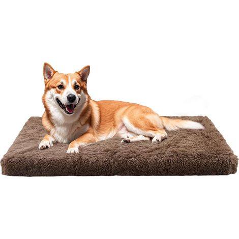 Panier Moelleux pour Grand Chien – Lavable et Base Antidérapante 100 x 60 x 10 cm Marron