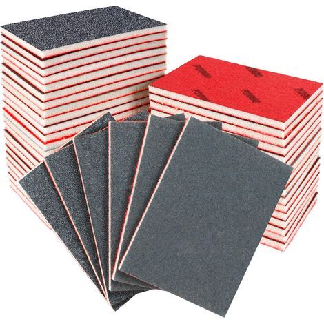 36 éponges à poncer, éponges abrasives flexibles pour utilisation à sec et humide (MIX-36PCS) (1/5)