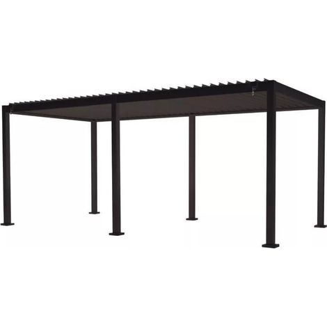 Pergola bioclimatica da giardino 3x6 mt Texas in alluminio-Antracite (1/3)