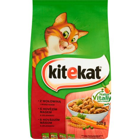 Croquettes pour chat Kitekat au bœuf et aux légumes - 300 g