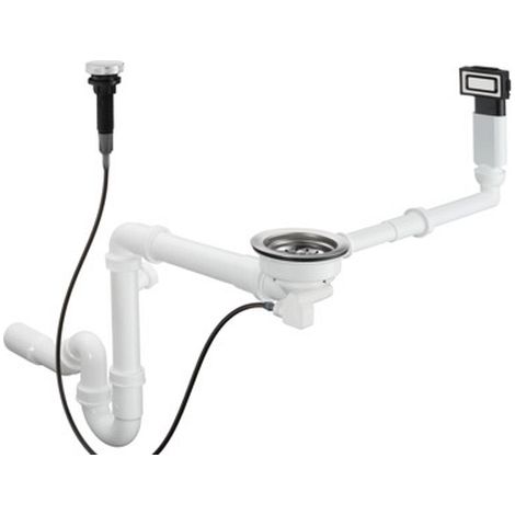 Hansgrohe Automatische Ab-, Überlaufgarnitur D14-11 für Einzelbecken, Edelstahl