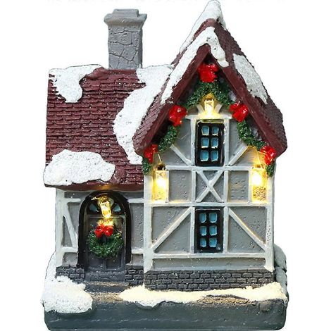 Christmas Table Ornament Resin Christmas Village House for Decor (1/5)