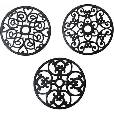 Dessous de plat, support pour plaque chauffante, en silicone antidérapant et résistant à la chaleur (1/4)