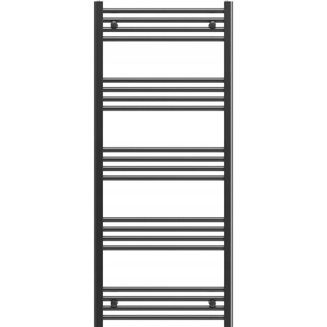 Radiateur Salle de Bain Échelle Granitan Breno 60x140 cm Noir avec Connexion Inférieure. (1/5)