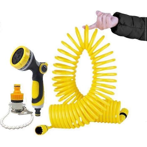 Ensemble pistolet à eau haute pression rétractable à ressort pour lavage de voiture, extensible de 7,6 à 15,2 m, connecteurs renforcés XXX (1/5)