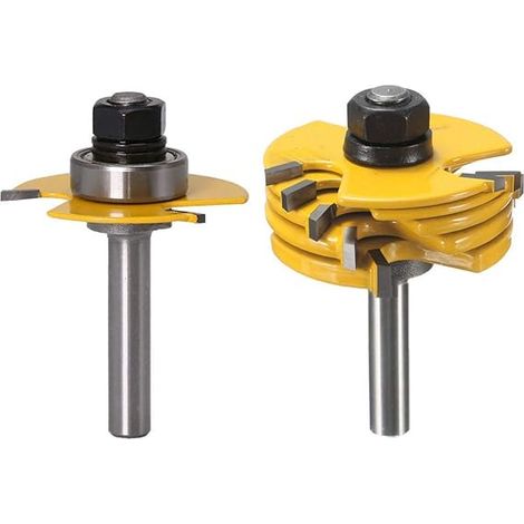 Juego de brocas ajustables para fresadora de 6 dientes para carpintería: 6,35 mm, 3/16", 5/32", 1/8", 3/32", 1/16" (1/4)