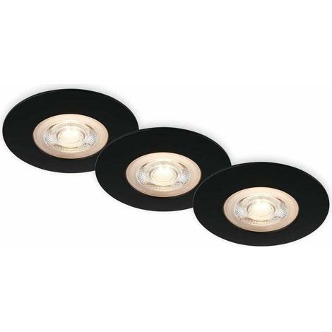 Spot Encastré LED - 90 x 25 mm - IP65 - Pour Salle De Bain - Noir Mat - Lot De 3 (1/5)