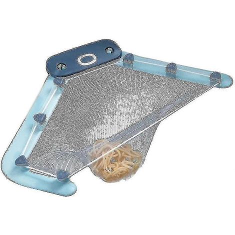 Filtre d'évier de cuisine avec grille, filtre d'angle multifonctionnel, rangement pour déchets, bleu, jaune, 2 pièces (1/2)