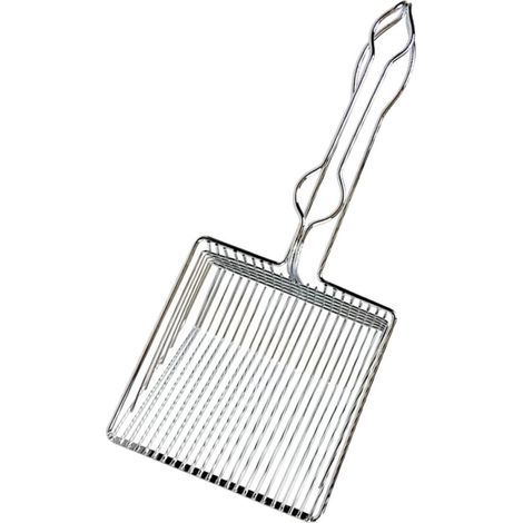 Pelle à litière pour chat en acier inoxydable, outil de nettoyage, résistant à la corrosion et aux hautes températures, conception ergonomique, peut être suspendue, convient à tous les types d'excréme (1/5)