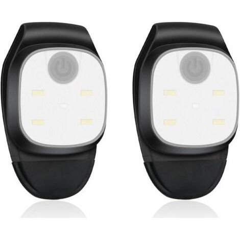 LED-Stirnlampe, Brustlampe, 2 Stück, Lauflampe mit 4 Beleuchtungsmodi, Sicherheitslampe mit Clip für Outdoor-Sportarten, Laufen, Camping [Energieklasse A+++] (1/5)
