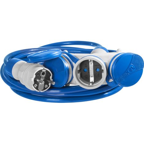 Dreifach-Verlängerungskabel Schuko 10 m 250 V 16 A 3 x 2-polig + Z-Stecker 3 x 2,5 mm² IP44 Werkstatt (1/5)