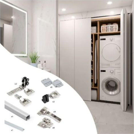 KIT 2 ANTE SCORREVOLI PIEGHEVOLI SENZA GUIDA INFERIORE