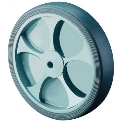 Roue de rechange D.250mm Trgf.300kg Caoutchouc gris Axe-D.20mm Moyeu-l.60mm