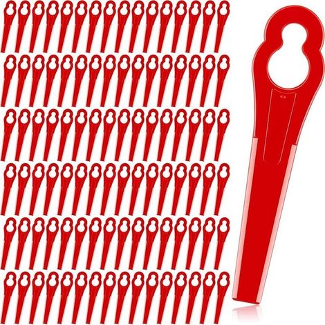 100 Stück Kunststoff-Rasenmähermesser, Ersatzmesser aus Kunststoff, Rasenkantenschneidermesser für Garten und Rasen (1/5)