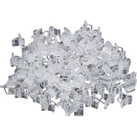 CCYKXA Packung mit 100 Pflanzenveredelungsclips, spezielle transparente Clips für Tomaten- und Auberginensetzlinge, Gartenwerkzeuge, verstellbare Clips zur Unterstützung von Stängeln, Ranken usw.