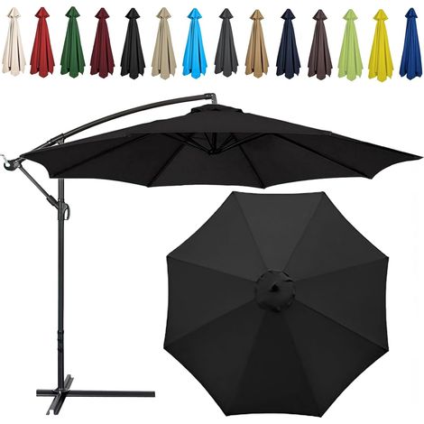Auvent De Remplacement pour Parasol , Toile De Parasol Déporté Remplacement Pour Cour, Jardin, Plage, Protection UV,8ribs-250cm,Champagne