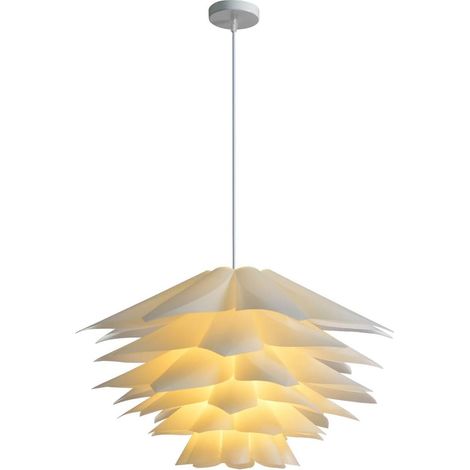 MINKUROW, Lámpara Colgante De Pantalla Diy, Kit De Lámpara De Araña De Flor De Loto Con Diámetro De Montaje De 45cm Con 48 Uds. De Hojas, Blanco Cálido, 3000k (1/5)