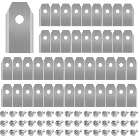 45 lames de rechange en titane pour tondeuses robotiques Husqvarna Automower, Gardena, Yardforce. Robuste (3g/0.75mm) avec vis, longue durée de vie. (1/5)