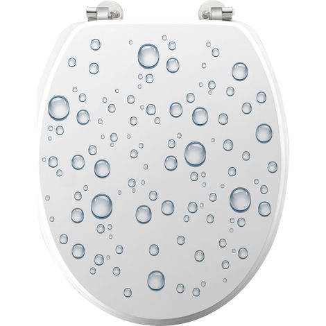 Abattant WC Bulles d'Eau MDF avec charnières métal 46 x 37 cm (1/5)