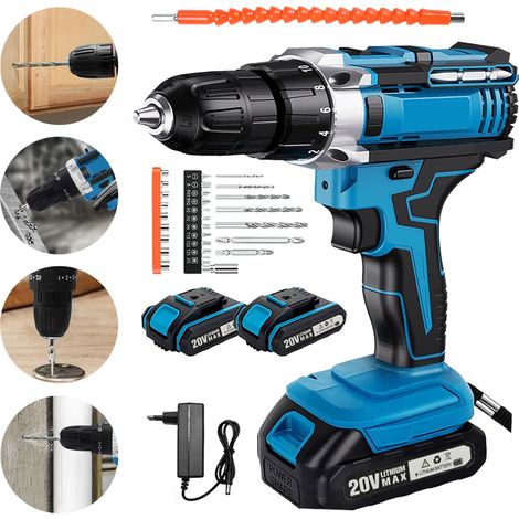 Pour perceuse/visseuse à percussion sans fil Makita 20V, ensemble de tournevis sans fil dans un coffret avec 2 batteries (1/5)