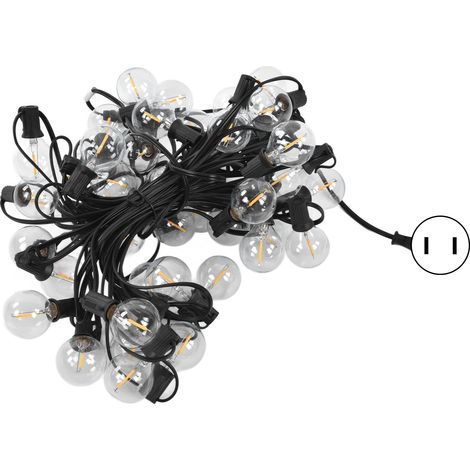 Guirlande lumineuse boule G40 50LED IP45 étanche extérieur jardin cour terrasse balcon décoration blanc chaud prise US 110V (1/5)