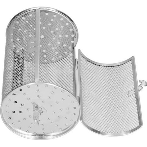 360 Degree Rotating Stainless Steel Deep Fryer Basket for Electric Oven TBEST - Grey (1/4)