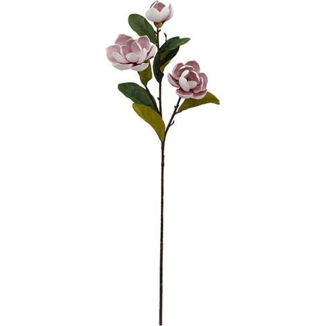 Grand Rouge et Blanc 3 Têtes en Mousse de Fleur de Magnolia Sentiment de Main Fleur de Magnolia Décoration de la Maison Simulation Fleur de Magnolia (4) (1/5)