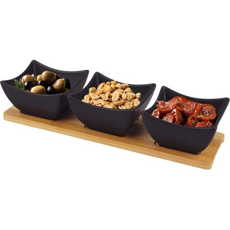 Cuencos de porcelana negra para aperitivos, 31,5 cm, 4 unidades. (1/5)