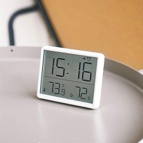 Horloge électronique ultra-mince, horloge numérique minimaliste, réveil mural LCD, horloge multifonction avec affichage de la température 8218 Blanc 1924 (1/5)