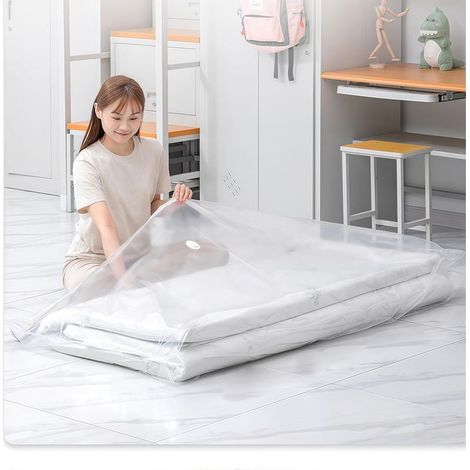 Grands sacs de rangement sous vide étanches et refermables pour économiser de l'espace pour matelas, vêtements, matelas compressé de 80%, (220 x 100 cm) (1/5)