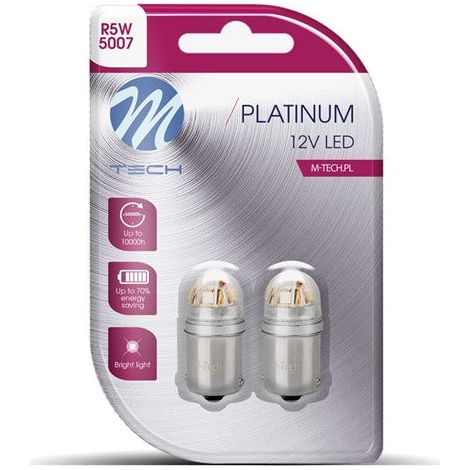 AMPOULES LED X 2 - R5W, 12-24V 5X2835SMD 1W, CANBUS, BLANC (LB833W-02B PLATINUM)