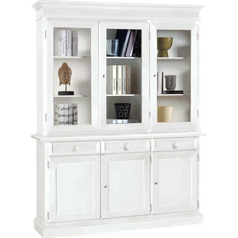 JAQUELINE - credenza con vetrina in legno massello