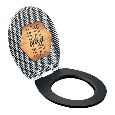 Wirquin – Abattant WC déclipsable en bois lamellé collé – Fixation par le dessus – Fermeture silencieuse et antipincement – Charnières inox