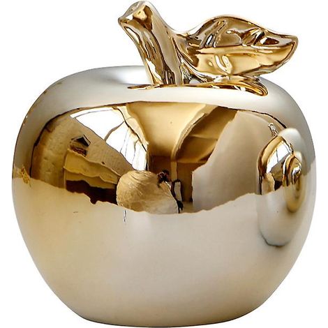 HOXILEELEO - Ornement de pomme en céramique Wabjtam, figurine de fruit en porcelaine, décoration intérieure (dorée) (1/5)