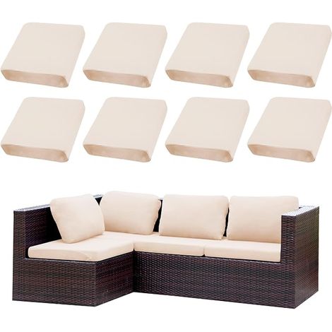 Patio Cushion Covers  Outdoor Couch Covers  Stretch Covers for Sofa Cushions  Furniture Protectors Washable and Reusable