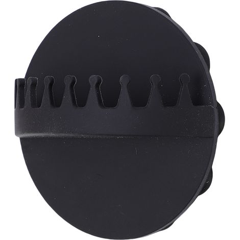 Attrape-cheveux mural de douche à ventouse, rangement facile, collecteur de cheveux universel en silicone noir pour salle de bain (1/5)