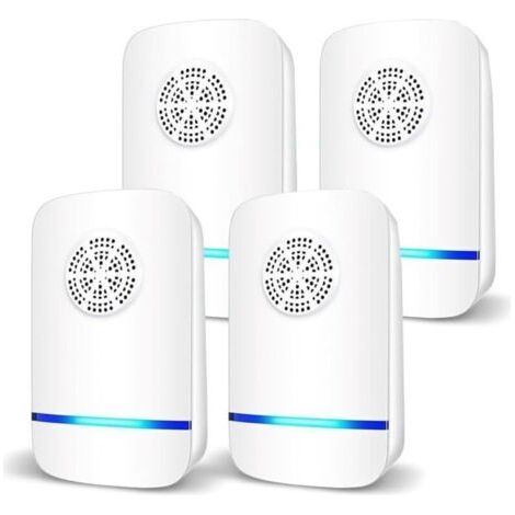 Pair Lot de 4 répulsifs à ultrasons pour souris, anti-rats, silencieux, non toxique, efficace contre les souris et les rats, sans rayonnement, répulsif à ultrasons pour rongeurs